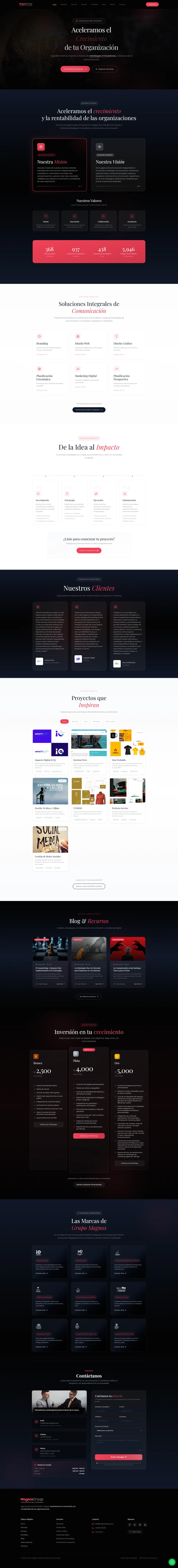 Captura del sitio web de Magnos Group