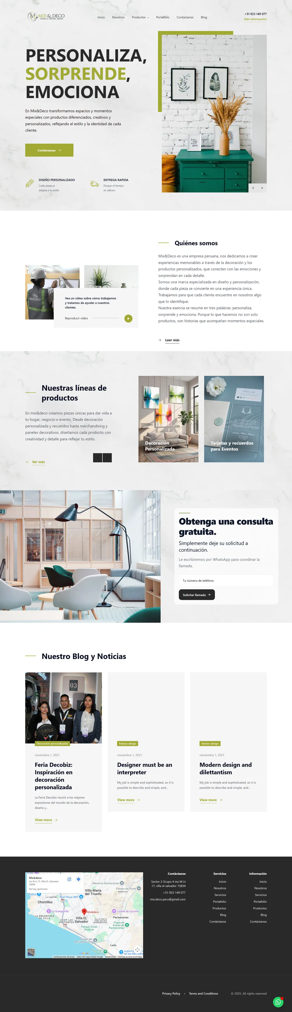Captura del sitio web de Mixy Deco